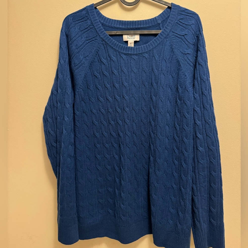 Croft & Barrow Blue Knit Sweater Kohls Size XL Used Excellent Condition